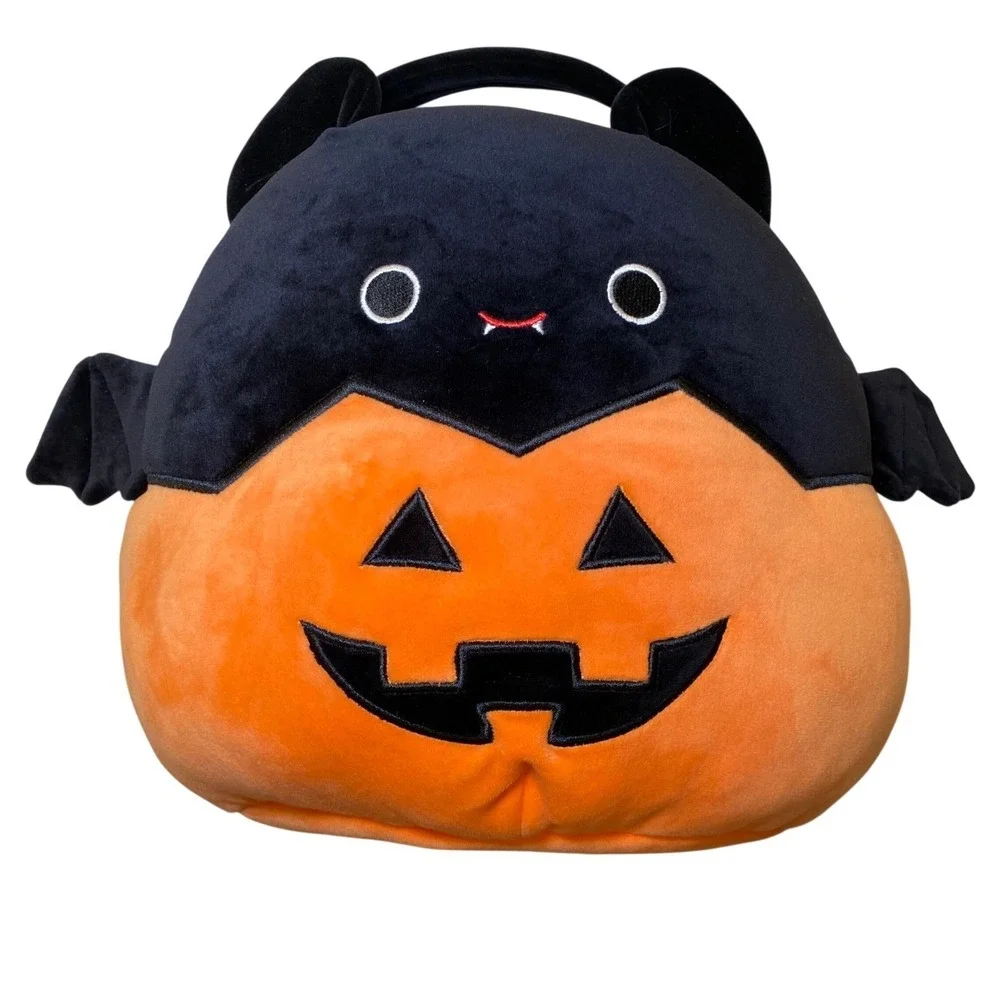 Squishmallows Emily the Bat Halloween Pumpkin Treat Pail Plush Bucket 11
